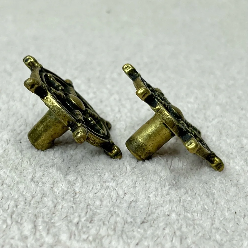 Vintage Solid Brass Boat Wheel Cabinet Door Knobs/Pulls-Keeler Company-Nautical